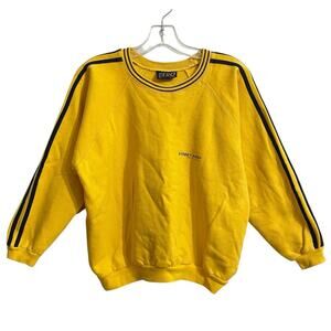 Vintage BERO Sweatshirt Women Size Medium Yellow Street Rash Crewneck 90s Grunge